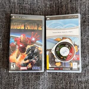 Sony PSP 2 Game Lot Iron Man 2 and Twisted‎ Metal Head On